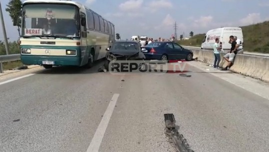 Përplasen dy makina në autostradën Lushnje- Golem, dy të plagosur (VIDEO)
