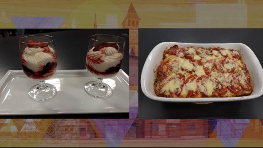 Të gatuajmë me zonjën Vjollca: Fileto pule me perime në furrë dhe Krem maskarpone me kumbulla