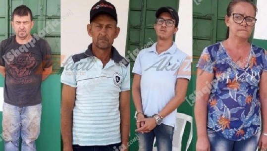 Zbulohet fotoja e katër personave të arrestuar për trafikimin e 617 kg kokainë me vulën e 'K.F. Elbasani' në Brazil