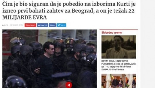Mediat serbe: Kurti na kërkoi 22 miliardë euro sapo u sigurua që fitoi zgjedhjet