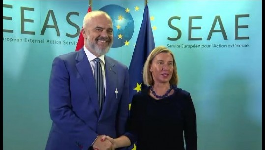 Kryeministri Edi Rama takon në Bruksel Federica Mogherinin (VIDEO)