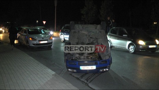 Makina përmbyset në aksin rrugor Sauk-Tiranë, shoferja dërgohet me urgjencë tek Trauma