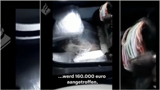 Holandë\ Kapet shqiptari me 160 mijë euro të fshehura në makinë (VIDEO)