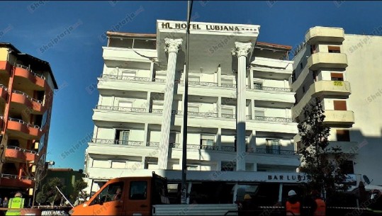 Durrës, IKMT-ja nis shembjen e hotel Lubjanës pas dëmtimit nga tërmeti (VIDEO)