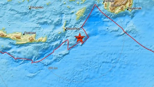 Tjetër tërmet në Greqi me magnitudë 5.9 në brigjet e Karpathos