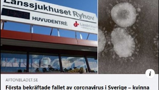 Në Suedi është konfirmuar rasti i parë i infektimit nga koronavirusi kinez