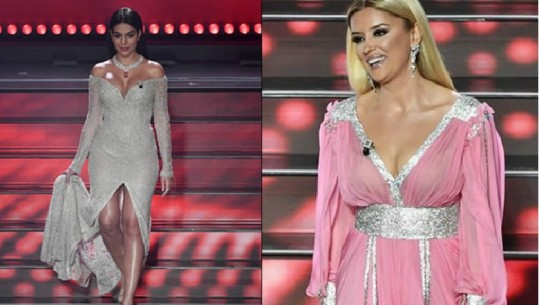 'Sanremo' u beson stilistëve shqiptarë veshjen e Georgina Rodriguez  dhe Alketa Vejsiut (FOTO)