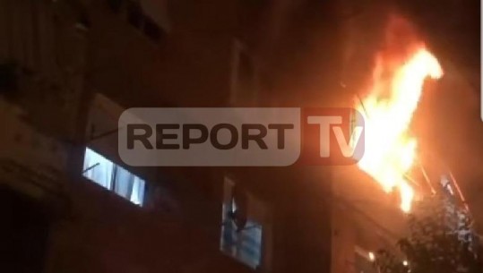 Tiranë, flakët përfshijnë një pallat tek '21 dhjetori', evakuohen banorët (VIDEO)
