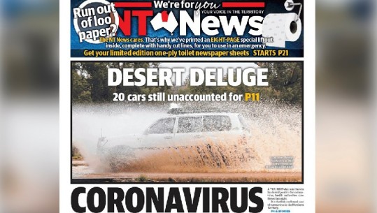 Koronavirusi, australiania ‘NT News’, letra higjienike mes gazetës pas mungesës në treg