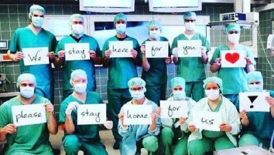 'Unë qëndroj në punë për ju, juve qëndroni në shtëpi për ne', mjekët nga e gjithë bota u bëjnë thirrje qytetarëve (FOTO)