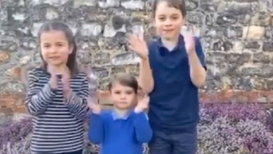 Princat e vegjël të familjes mbretërore britanike duartrokasin për mjekët që po luftojnë koronavirusin (VIDEO)