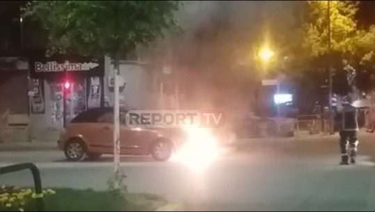 Tiranë/ Merr flakë në ecje makina pranë stadiumit 'Dinamo' (VIDEO)