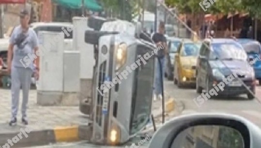 Tiranë/Përplasen dy makina tek '5 Maji', plagosen babai me dy fëmijët e mitur