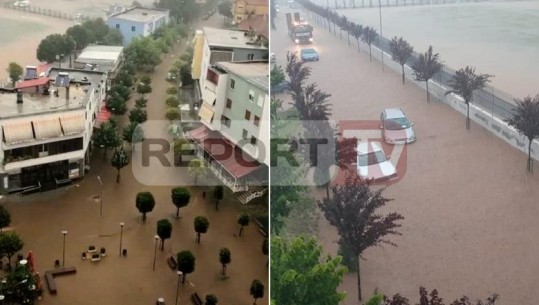 1 orë shi përmbyt qytetet/ Në Librazhd bllokohet ambulanca me të sëmurë brenda! Berati si 'Venecia', 'notojnë' makina! Problem edhe Korça