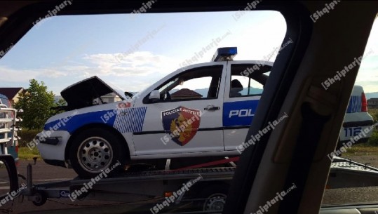 Makina e policisë përplaset në aksin Shkodër-Koplik, nuk ka të lënduar