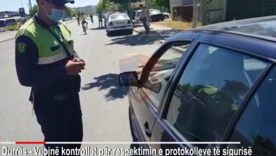 61 gjoba për shoferët në Durrës, nuk respektuan masat anti-COVID (VIDEO)
