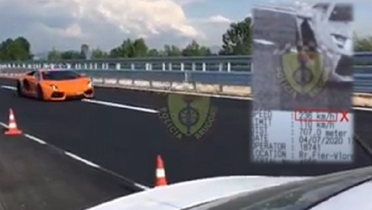 Shqiptari me Lamborghini e patentë të huaj 'fluturon' me 236 km/h në bypassin e Fierit, gjobitet me 30 mijë lekë, por nuk i hiqet patenta