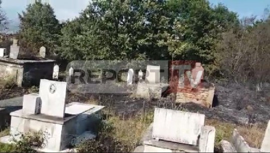 Zjarr në fshatin Nikel të Fushë-Krujës, era favorizon përhapjen, flakët përfshijnë varrezat