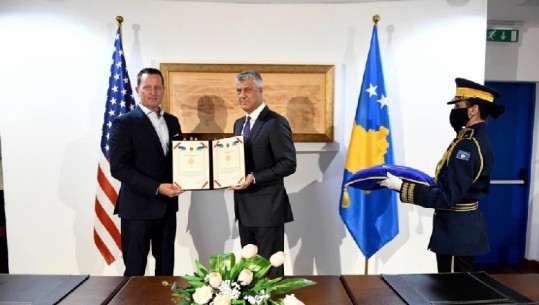 Thaci dhe emisari Grenell nënshkruan deklaratën që garanton normalizimin e marrëdhënieve ekonomike Kosovë-Serbi