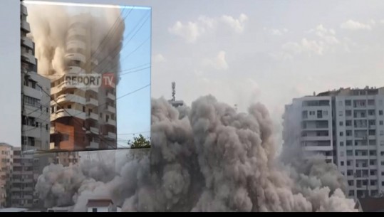 'Dy të moshuar s'kanë lënë shtëpinë', alarmi fals shtyn me 50 minuta shembjen e 12 katëshit në Durrës! Lëndohet efektivi/ VIDEO kur 'hidhet në erë' pallati