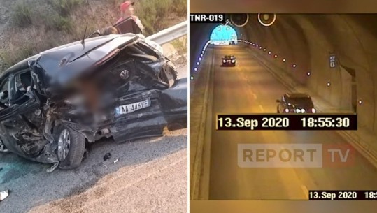 Aksidenti tragjik në tunelin e Elbasanit/ Report Tv siguron videon ekskluzive! Momenti kur shoferi i dehur me shpejtësi përplas makinën e 4 vajzave