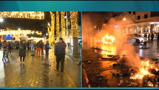 Protestuesit shpërndahen në zonën e ish-bllokut, djegin koshat e mbeturinave! (VIDEO)