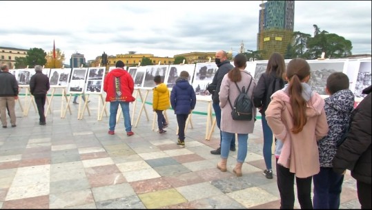 Tirana 100 vite kryeqytet, ekspozohen 120 foto bardhezi në sheshin “Skënderbej” (VIDEO)