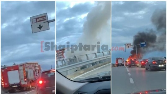 Merr flakë një makinë te ura e Dajlanit në Durrës (VIDEO)