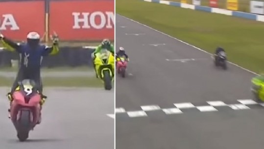 Videolajm/ Festoi përpara kohe, motoçiklisti brazilian e humb garën në sekondat e fundit