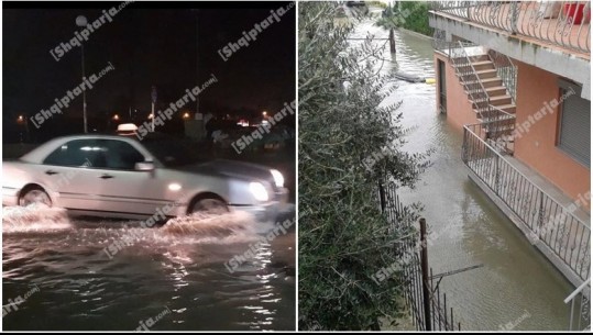 Stuhi dhe reshje të dendura shiu/ Uji vërshon në hotelet dhe bizneset e Velipojës, përmbyten disa rrugë në Durrës (VIDEO)