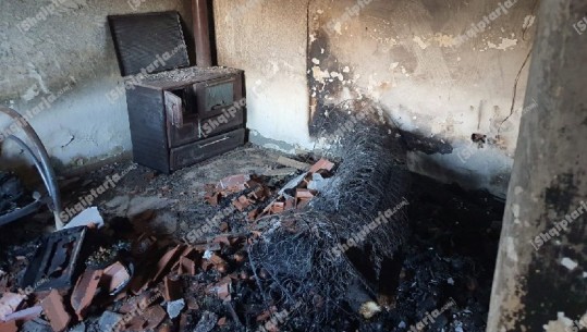 Lanë oxhakun dje ndezur, pamje nga shtëpia e djegur e familjes Hazizaj në Vlorë...mbeten jashtë dy persona me aftësi të kufizuara