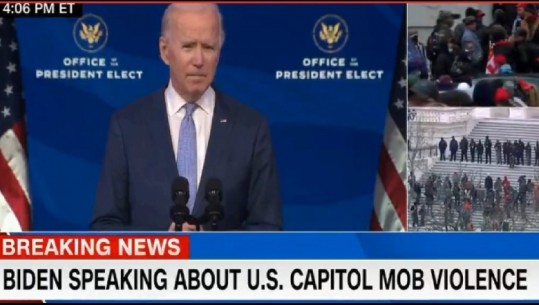 Biden: Ky kaos nuk përfaqëson Amerikën e vërtetë. Është çregullim, është kaos, Mendoni për botën që po na shohin (VIDEO)