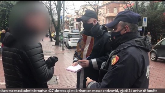 Tiranë/ Pa maska e lëvizën pas orës së përcaktuar policore, gjobiten 427 qytetarë dhe 1 subjekt privat! (VIDEO)