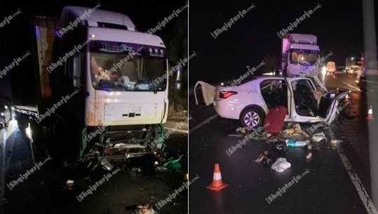 Pamjet nga aksidenti tragjik në Rrugën e Kombit/Makina përplaset me kamionin, shuhet familja nga Kosova, bashkëshortët, fëmija dhe nipi i tyre! Një 3-vjeçare te Trauma