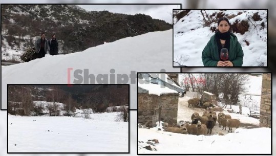 1.5 metër borë, fshati Panarit në Korçë në izolim! Banorët ecin 6 orë në këmbë për të transportuar ushqimet (VIDEO)