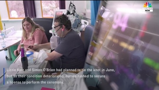 Martesë në spitalin COVID/ Çifti kurorëzon dashurinë e tyre në repartin e kujdesit intensiv (Video)