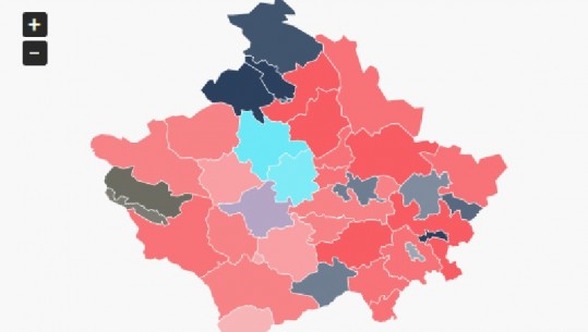 Zgjedhjet/ Harta e Kosovës 'vishet kuq’ 