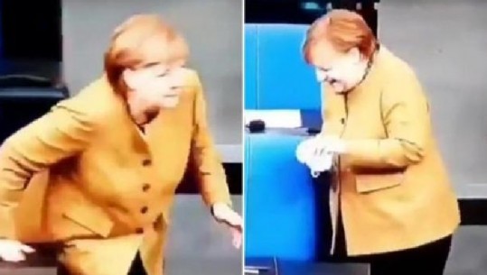 Merkel harron maskën në foltoren e Bundestagut, vrapon për ta marrë (VIDEO)
