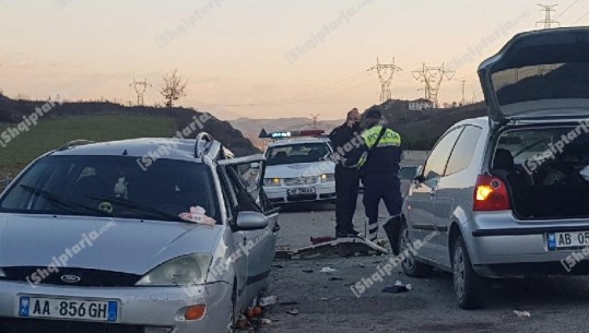Përplasen dy makina në autostradën Elbasan-Tiranë, plagosen drejtuesit e mjeteve
