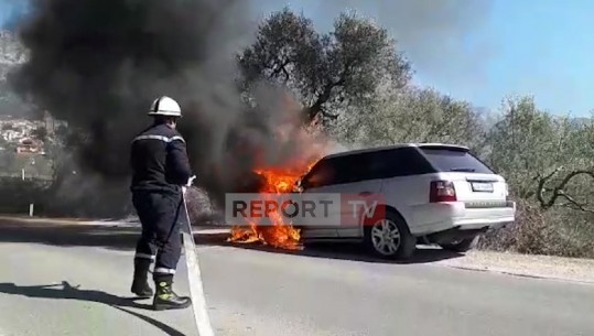 Merr flakë në ecje 'Range Roveri' në Krujë, shpëton shoferi! Digjet dhe një makinë në Durrës (VIDEO)