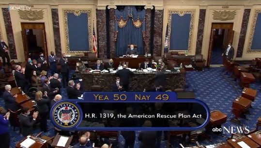 Senati amerikan miraton paketën stimuluese prej 1.9 trilion dollarësh (VIDEO)
