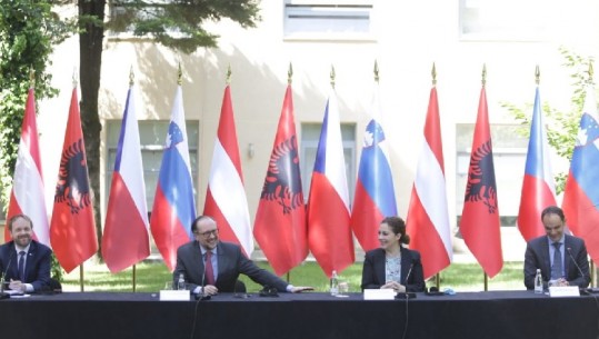 3 ministrat e jashtëm të BE në Tiranë, takim me Xhaçkën: Në qershor, Shqipëria gati të hapë negociatat! Ministrja: Gati të mbajmë Konferencën e parë Ndërqeveritare