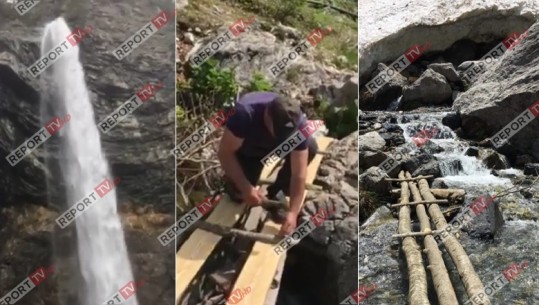 Gjesti i jashtëzakonshëm i qytetarit në Valbonë, ndërton ura me pemët e rrëzuara, për t'i lehtësuar kalimin turistëve (VIDEO)