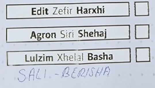 Mes katër kandidatëve për kryetar, anëtari i PD-së shkruan emrin e Sali Berishës