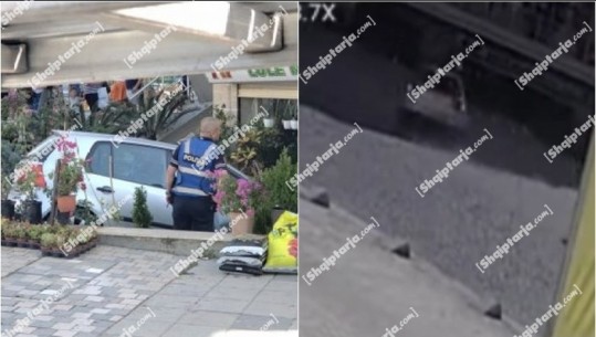Dalin pamjet e aksidentit, makina humb kontrollin nga shpejtësia dhe përfundon në dyqanin e luleve në Vlorë
