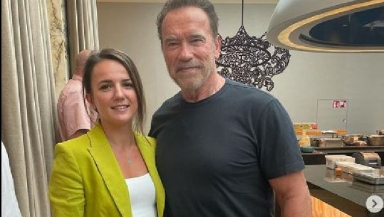 Rudina Hajdari takon aktorin Arnold Schwarzenegger në Vjenë: Nuk ka nevojë për prezantim