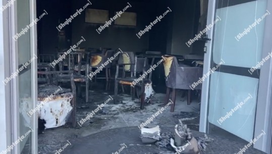 Zjarr në një lokal në Vlorë, digjet gjithçka kishte brenda! Dyshohet se u hodh benzinë nga konkurrentët (VIDEO)