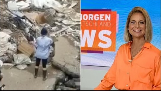 Gazetarja e RTL lyhet në baltë para transmetimit duke pretenduar se po ndihmonte me pastrimin e qytetit nga përmbytjet, pushohet nga puna