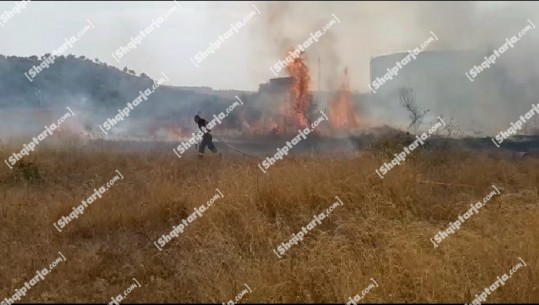 Zjarr në ish depot e naftës në Nartë, zjarrfikësit vënë nën kontroll flakët
