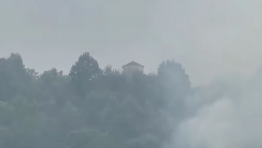 Flakët rrezikuan manastirin e Shën Pjetrit, izolohet zjarri në Vithkuq të Korçës! Digjen 4 hektarë me pisha e shkurre